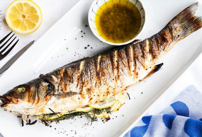 Corvina Asada al carbón 
